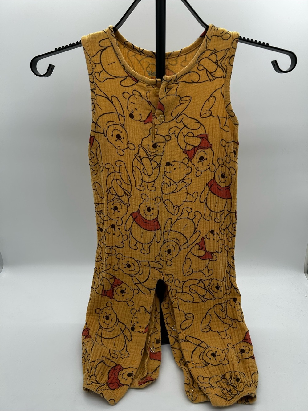 Disney Mustard Winnie the Pooh Allover Print Kids Footie Size 24M
